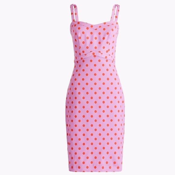 J Crew Stretch faille sheath dress in polka-dot - Picture 5 of 5